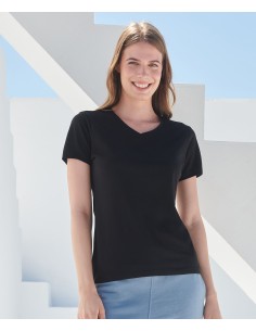 S-SK122-Womens Feel Good Stretch V-Neck T 2